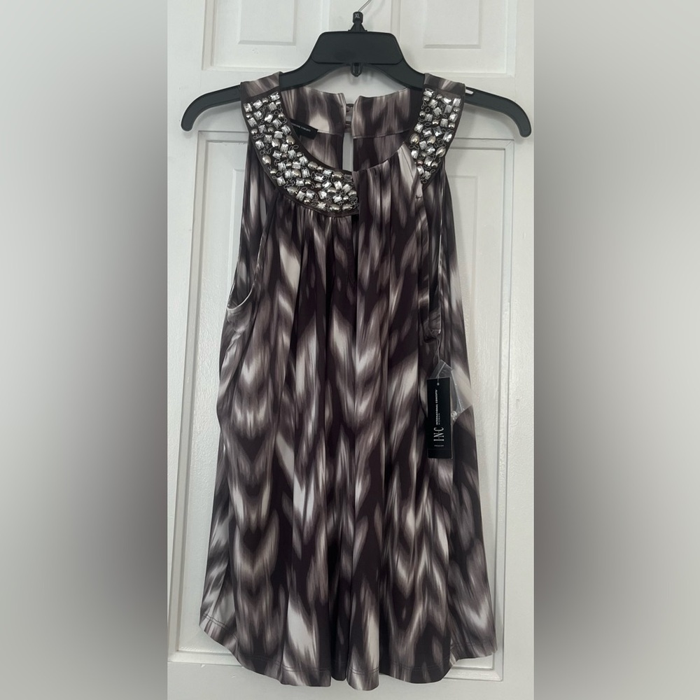 NWT I.N.C. International Concepts women's embellished halter top. Size: (1X) - Picture 4 of 10